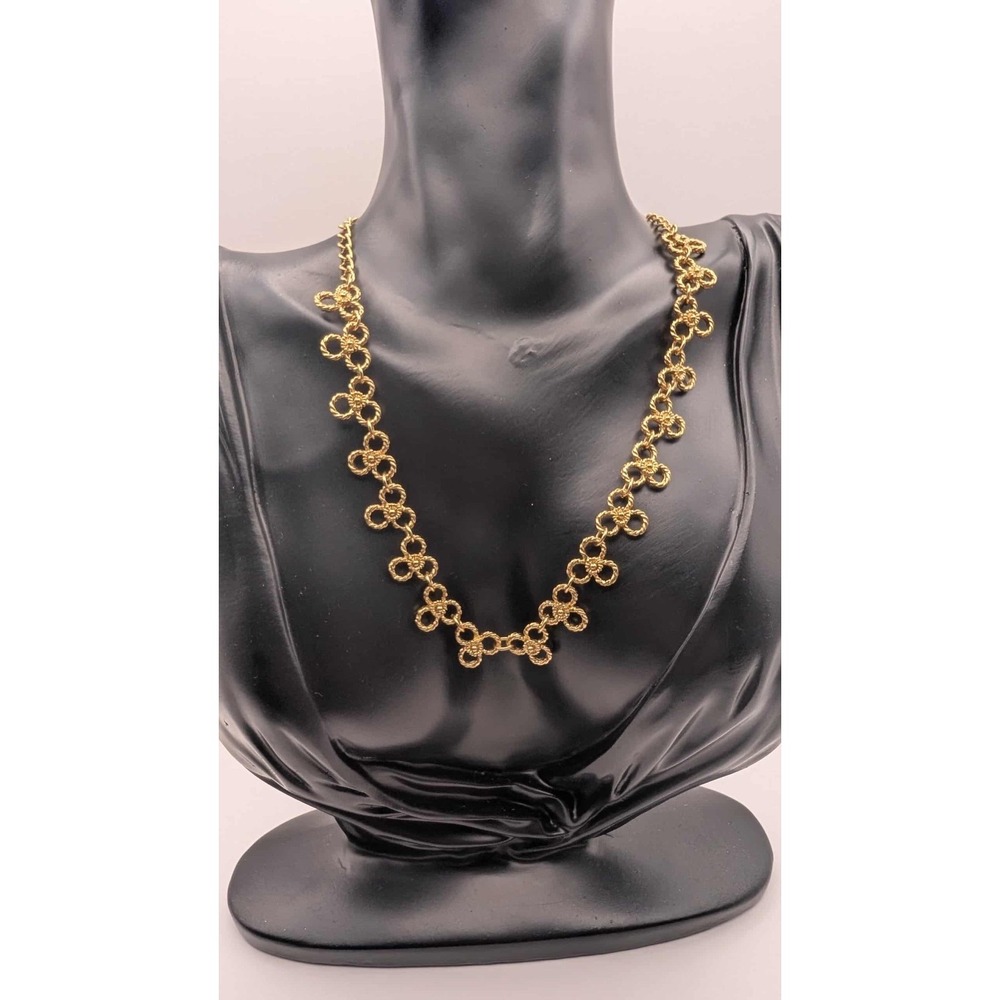 Vintage Gold Toned Knot Chain Necklace‎